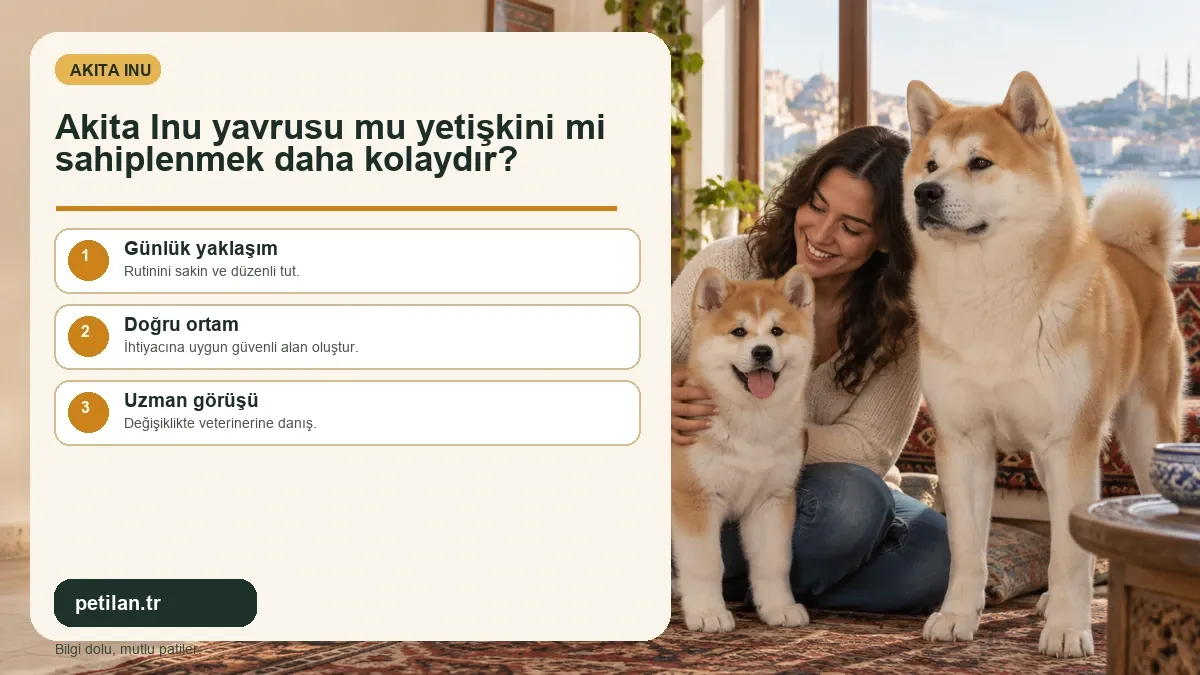 Akita Inu yavrusu mu yetişkini mi sahiplenmek daha kolaydır?