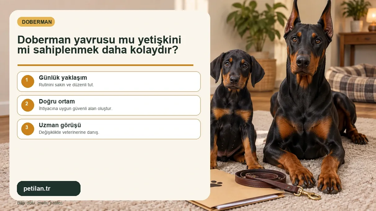 Doberman yavrusu mu yetişkini mi sahiplenmek daha kolaydır?