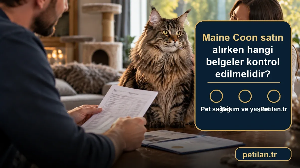 Maine Coon satın alırken hangi belgeler kontrol edilmelidir?