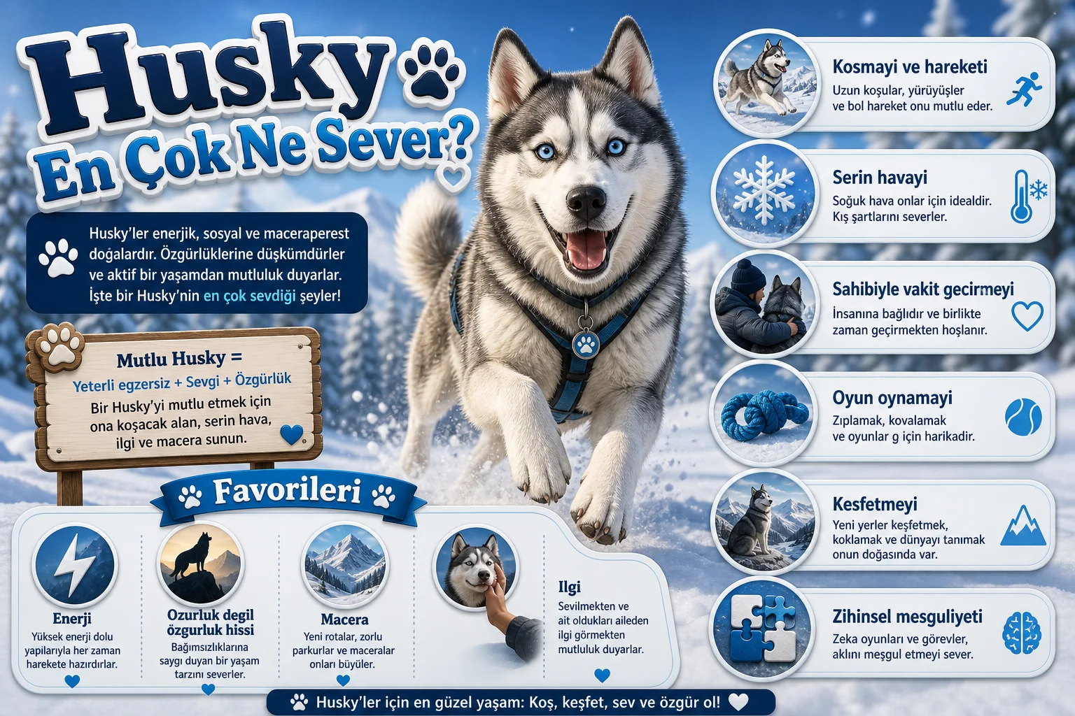 Husky en çok ne sever?