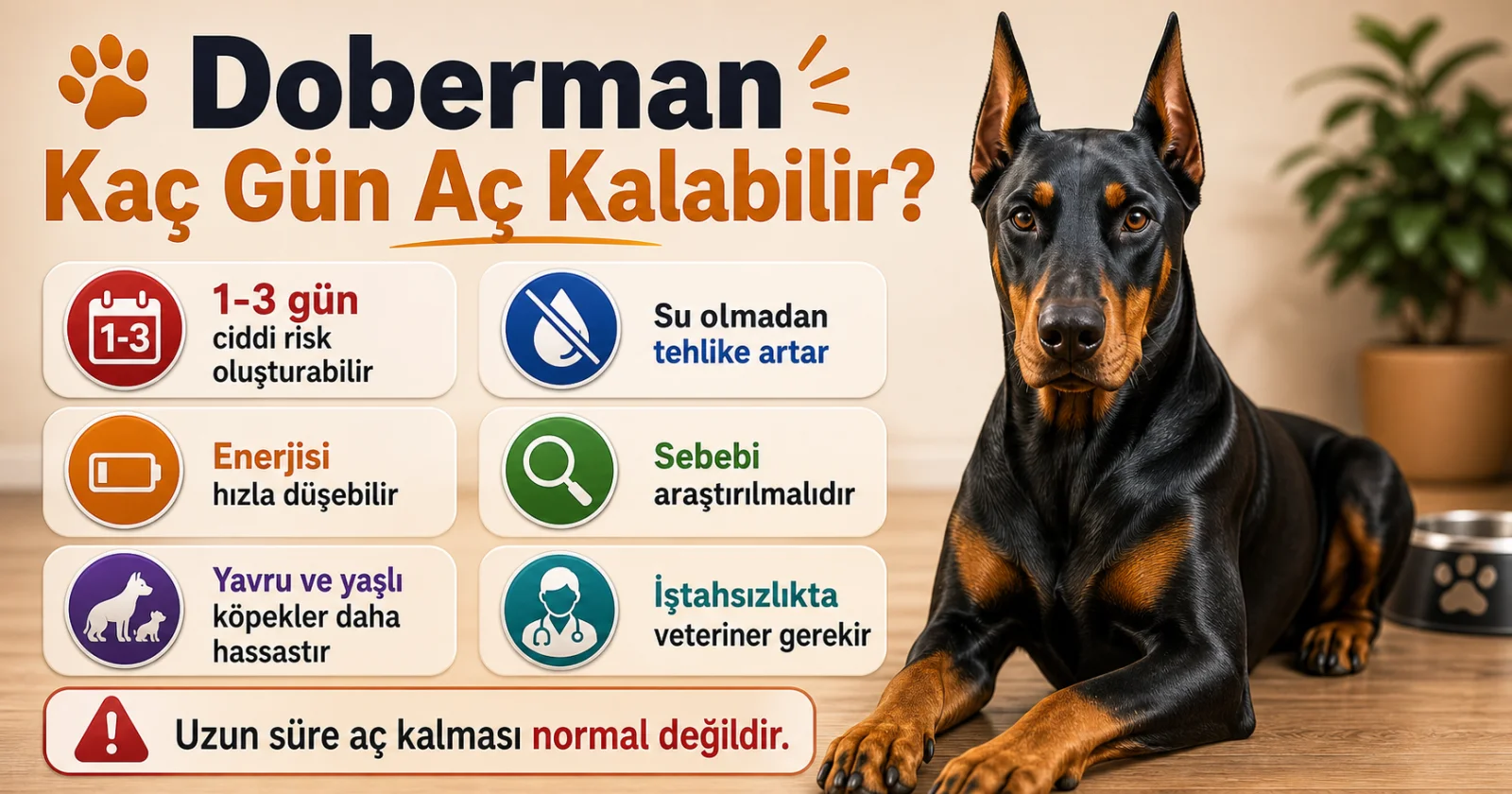 Doberman kaç gün aç kalabilir?