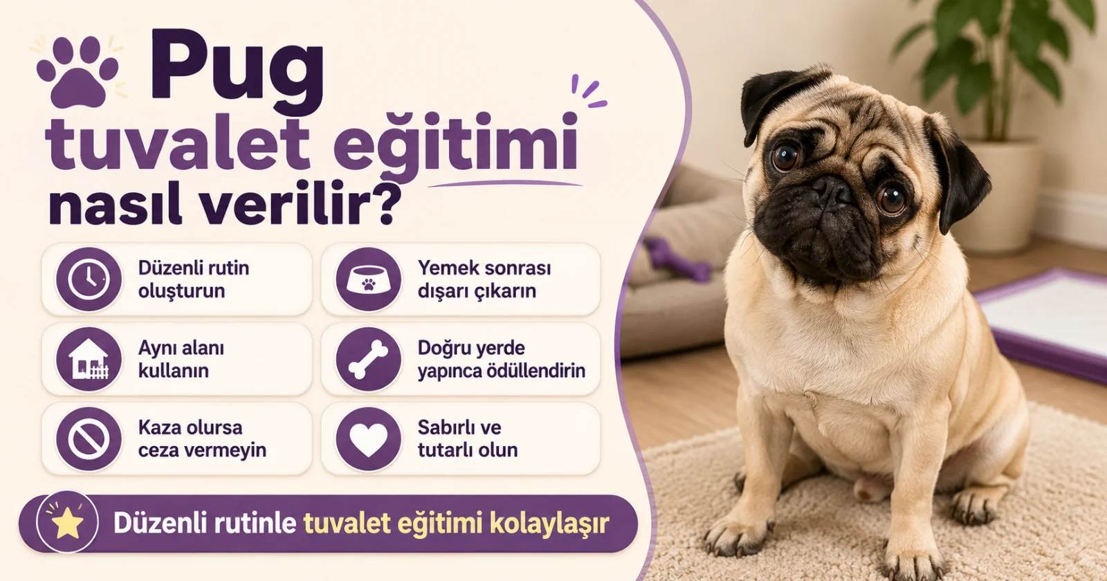 Pug tuvalet eğitimi nasıl verilir?