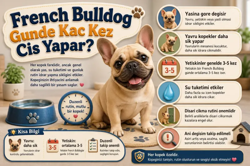 French Bulldog günde kaç kez çiş yapar?